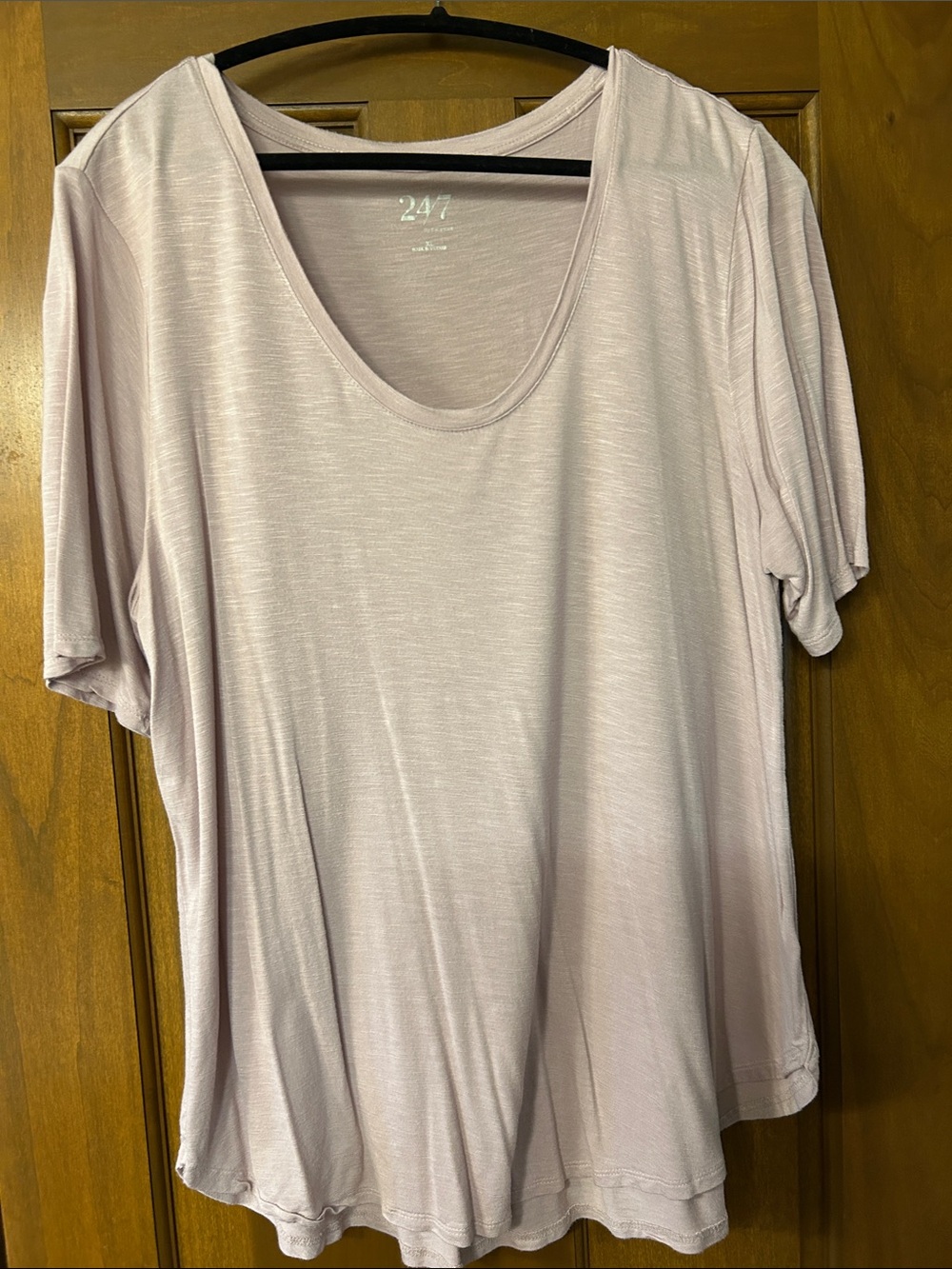 Maurices Pale Pink Scoop Neck Short Sleeve Tee